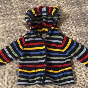 GAP Multicolor Striped Hooded Sweater